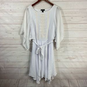 Alyx Flutter Sleeve Embroidered Midi Dress Size 8